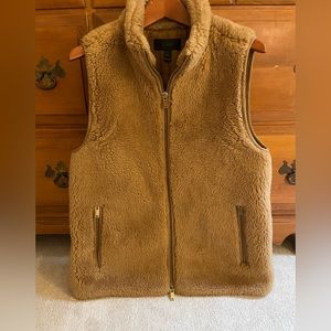 JCrew Brown Teddy Vest Small